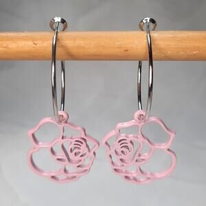 Floral Hoop Earrings